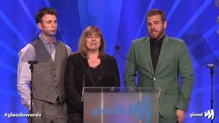 Chris Evans, Scott Evans, and Mom at the #glaadawards