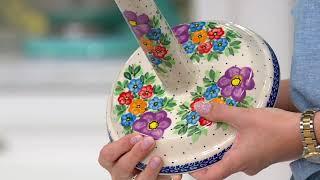 Lidia's Polish Pottery Hand-Painted Paper Towel Holder on QVC