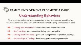 Family Involvement in Dementia Care: #5 Understanding Behaviors