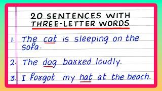 SENTENCES WITH 3 LETTER WORDS | THREE LETTER WORDS | SIMPLE SENTENCES WITH THREE LETTER WORDS