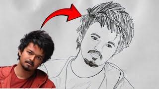 Thalapathy Vijay drawing | Actor Vijay drawing | GOAT Jeevan drawing | goat movie Tamil