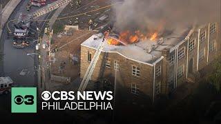 Massive fire burning at St. Francis of Assisi School in Springfield, Delaware County