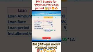 PMT Formula in Excel ll Excel tips & tricks l Excel Formula #shorts #trending #shortsfeed