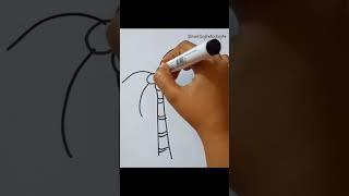 coconut tree drawing#easy#art and Craft with Sangita