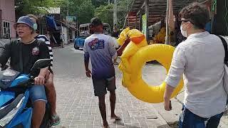 파타야 앞 꼬란섬에 도착, 뚝뚝이 타고 섬 뒷쪽 멋진 코사멧 해변으로 이동 / 태국 Pattaya Thailand