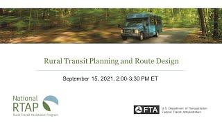 National RTAP Webinar: Rural Transit Planning and Route Design