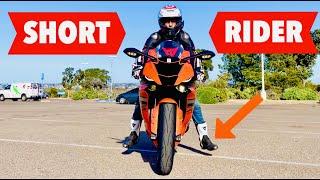 Motorcycles and Short Rider Tips & Tricks on a Yamaha R6 For Short People!