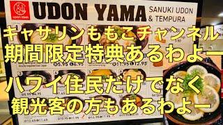 ［ワイキキ最新情報］期間限定でキャサリンももこチャンネル観た人には特典あるわよ！こだわりのおうどん屋さん！#ワイキキ #うどん #グルメ