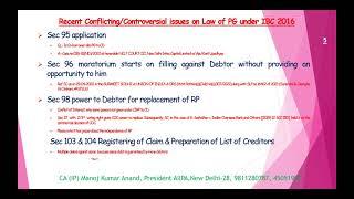 Webinar On Personal Guarantor to Corporate Debtor under IBC 2016