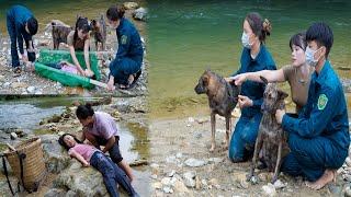 Border guards and sniffer dogs helped Toan find the little girl swept away by the flood