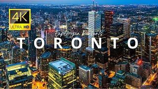 Toronto, Ontario, Canada  in 4K ULTRA HD 60 FPS Video at Night by Drone