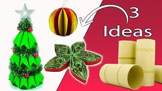 3 Adornos Navideños con Tubos de Cartón || Manualidades Recicladas || Ecobrisa