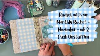 Super Chatty Budget with me - November Month Budget + November wk 2 Budget | Cash Unstuffing