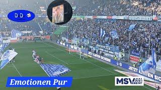 MSV Fans verneigen sich vor Georg Koch und feiern Heimsieg.