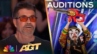 Jelly Boy The Clown SCARES The Crowd With JAW-DROPPING Stunts! | Auditions | AGT 2024