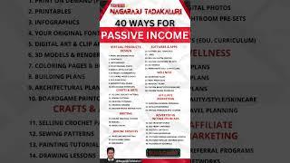 40 Ways for Passive Income