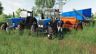 СЕЕМ ПОЛЯ НА ДВУХ ТРАКТОРАХ! СКОРО БУДЕМ ПОКУПАТЬ НОВОГО ТРАКТОР! Farming Simulator 19