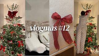 decorate my tree + b&m stocking challenge + bestie gift swap + diy bows + more ! vlogmas day 12