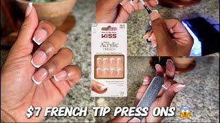 $7 KISS PRESS ON FRENCH TIPS  | AT HOME NAIL SALON 