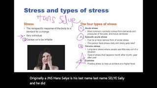 Human Relations: Defining stress and types of stress