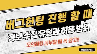 버그헌팅 과정 스캐닝 정보 수집 종류와 허용 범위