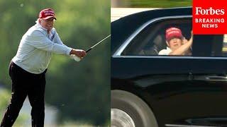 BREAKING: President Trump Arrives At The Trump International Golf Course In West Palm Beach, Florida