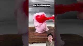 Gulali penuh cinta #satisfying #bubblegumpop #cottoncandy #heartshaped #diy #bubblegum