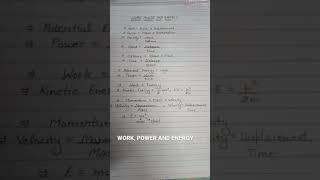 Formulas of work,power and energy