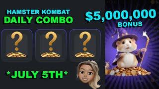 Hamster Kombat Bonus Daily Combo Today 5TH JULY $5,000,000 Mystery Cards