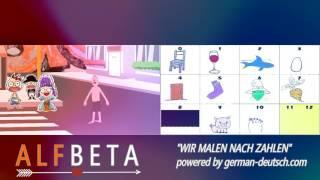 German numbers, colors and phrases - learn song for A 1 Beginner with Alf Beta