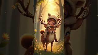 A Child’s Magical Ride on a Deer!  #deer #cute #funny #funnyvideo #shorts