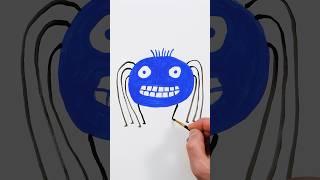 Blue Spider Painting! Art for Kids  #shorts #painting #art #viral