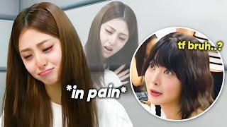 Eunchae casually *roasting* Yunjin's face  (challenge gone wrong)