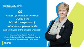 Insights from #COP28 | Ms. Arantxa Tapia, Regions4 President