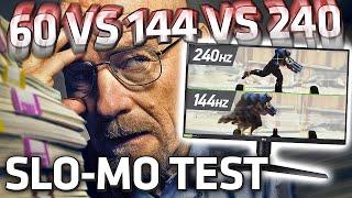 Do High Frames Win Games? 60hz vs 144hz vs 240hz - Real-World Differences [800fps Slo-mo]