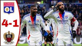 Lyon vs Nice OGC (4-1), All Goals Results/Highlights-2024 Alexandre Lacazette Goals Hattrick..