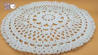 [코바늘뜨개crochet] 원형 사이드테이블 도일리뜨기 이케아 철제 테이블 도일리 Side table doily crochet