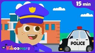 Police Car Song & Other Community Helpers Songs for Kids | 15+ Mins Compilation | The Kiboomers