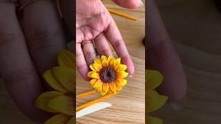 Polymer clay sunflower  #subscribe #claycraft #diy #handmade comment for full tutorial 