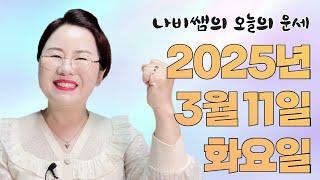 2025년 3월 11일 (화) 나비쌤의 오늘의 운세  종합운/연애운/금전운/행운의컬러/띠별운세/타로카드/사주팔자/주역타로