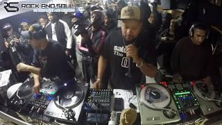 DJ dpone at World Famous Holiday Party 2018 at Rock and Soul DJ Equipment and Records, N.Y.C.