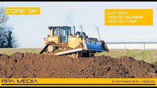 CAT D6, Volvo EC480E and Volvo A30F on an earthmoving project