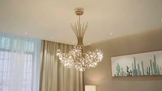 Crystal chandelier lights for dining room bedroom pendant lamp