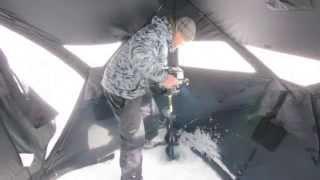 Using the Ice Auger with Alpine Fishing Adventures