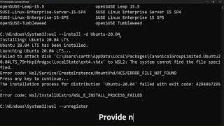 Resolved  : Error code: Wsl/InstallDistro/WSL_E_INSTALL_PROCESS_FAILED