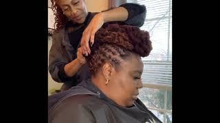 How to style locs without pins. JW Salon Styles Hawk Updo Loc maintenance