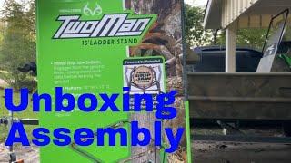 Realtree Two man ladder stand unboxing and assembly