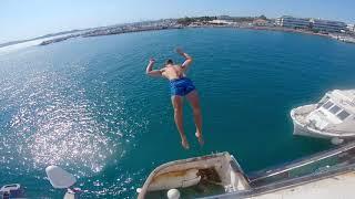 Cliff Jumping from an Abandoned Boat