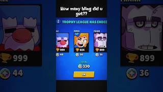 How many bling did u get from the trophy reset???,#primalcsmgaming#brawlstars #shorts#contentcreator