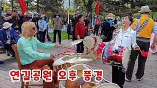 연길공원 오후 풍경 여기저기 춤판 중국 연변 朝鲜族特色广场舞 中国延边延吉公园